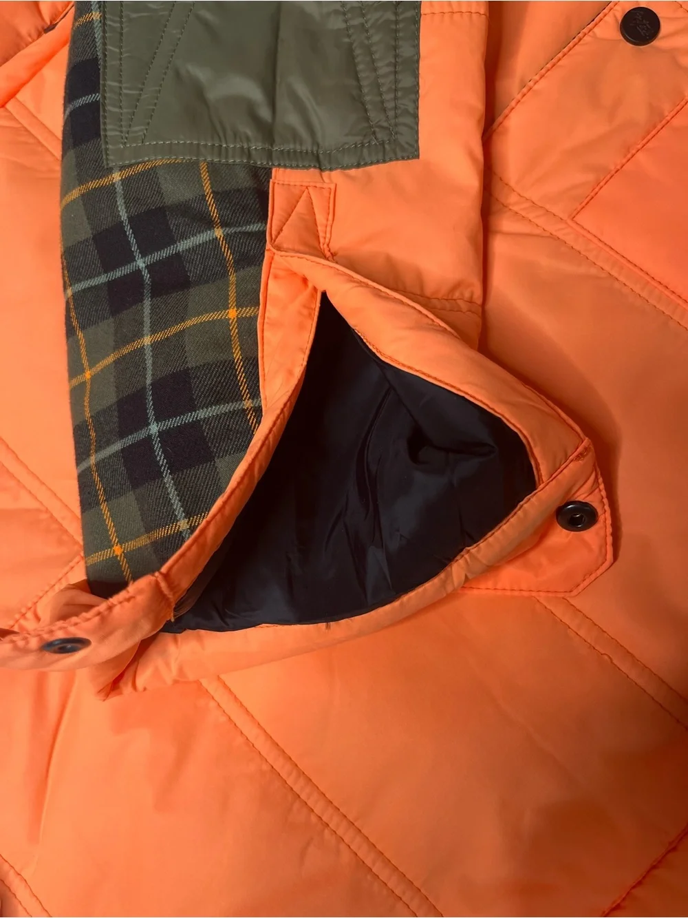Aztech Mountain Quilted Puffer Primaloft Jacket with Plaid Back